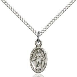 Bliss Sterling Silver Scapular Catholic Medal Pendant Necklace 18" Chain GiftBox