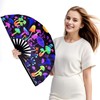 Nydotd UV Glow Rave Fan Large Handheld Folding 13 Inch