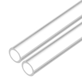 Rebower Plastic Pipe Rigid Polycarbonate Round Tube Clear, [for Lighting, Models, Water Plumbing] - 0.2x0.3"(6x8mm), 12"(300mm) Length/Transparent / 2 Pcs