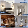 MEXO Modern Crystal Pendant Light,Black Chandelier Light Fixture, Cylinder Adjustable