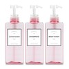YACEYACE Pink Shampoo and Conditioner Set of 3, 16.9oz Clear