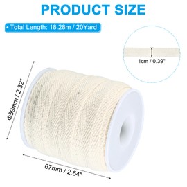 PATIKIL 10mm x 66feet Flat Drawstring Cord Drawstring Replacement Soft Drawstring Cotton Draw Cord Sweatpants Sports Sweatshirts Hoodie Draw Cord Replacement, Beige