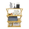 FEIXIDI Foldable Bamboo Shelf, Folding Shoe Rack, Flower Rack, Camping