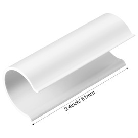 Jetec 16 Pcs PVC Pipe Clips 2.4 Inches Long Greenhouse Clamps for Greenhouse Hoops Row Covers Pool Cover Net Garden Plastic Sheeting Accessories(for 3/4 Inch PVC Pipe,White)