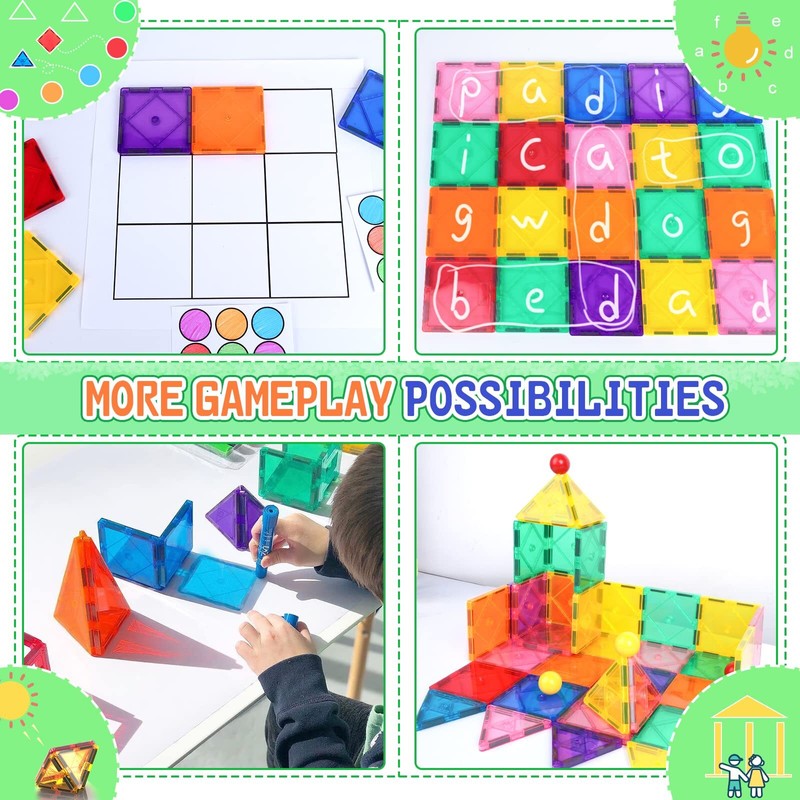 Soyee Magnetic Building Blocks Set for Toddlers STEM Toys Color
