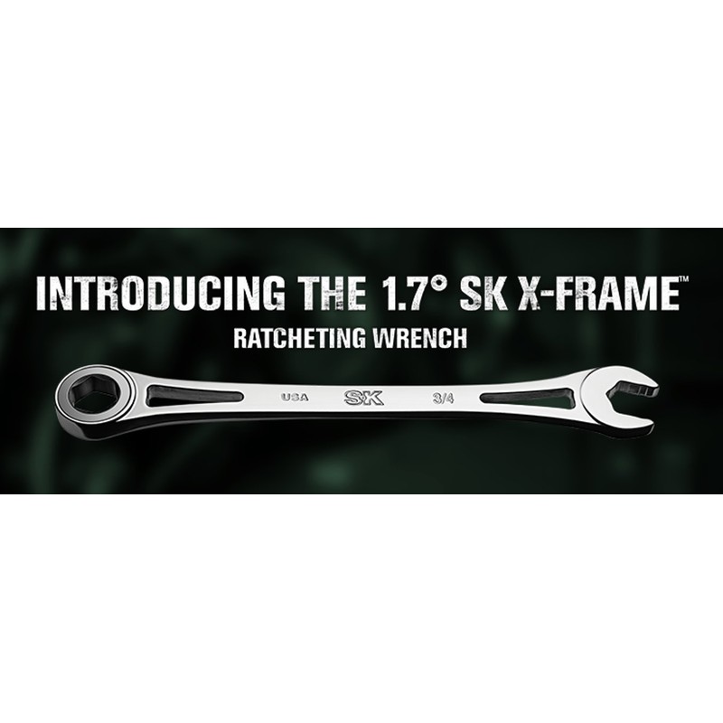 SK Tools USA 18MM, 6 Point, X-Frame® Combination Ratcheting Wrench