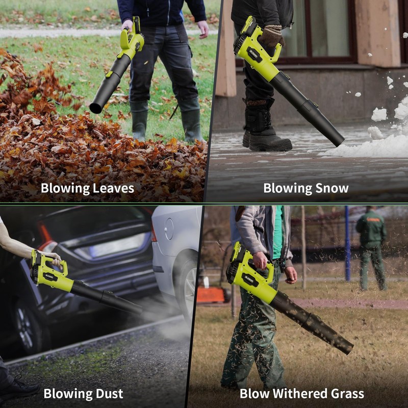 Leaf Blower, 21V Cordless Electric Blower with 2 2.0Ah Batteries
