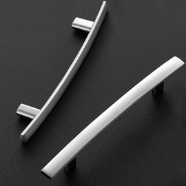 Ravinte 25 Pack 6 Inch Curved Cabinet Pulls Brushed Nickel Zinc Alloy Kitchen Cupboard Hadware Arch Drawer Handles Cabinet Pulls 6" Length,3.75" Hole Center