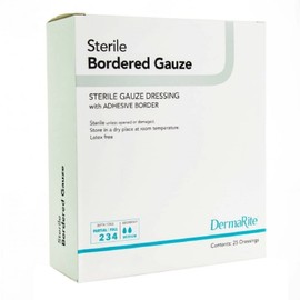 Dermarite Industries Sterile Bordered Gauze Dressing, 4x5, 25 Count
