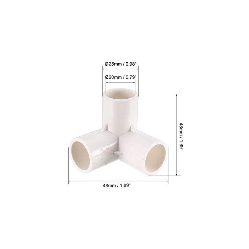 sourcing map 3 Way Elbow PVC Pipe Fitting Furniture Grade