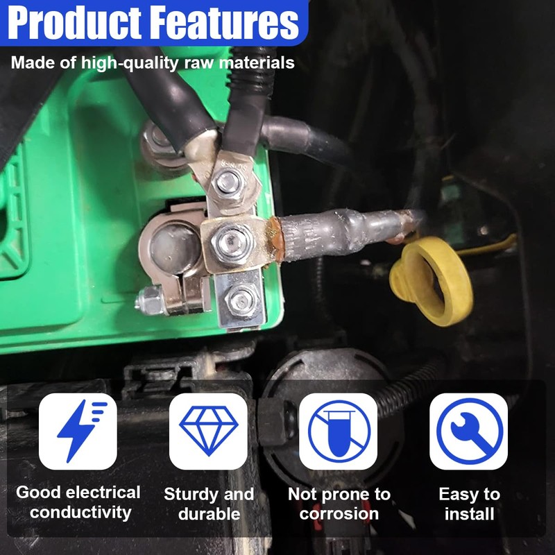 UHANBUT 2PCS 12V Car Top Post Battery Terminal Connectors, 3