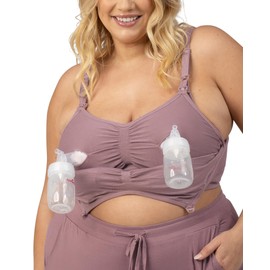 Kindred Bravely Sublime Hands Free Busty Pumping Bra | Nursing and Pumping Bra for E, F, G Cup | Wearable Breast Pump Bra (Twilight, 1X-Busty)