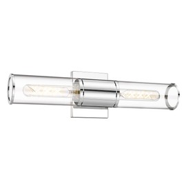 METWET Bathroom Vanity Light Fixtures, Chrome Wall Lights in Clear Glass Indoor Wall Sconce, Modern Wall Light Up and Down Wall Mount Lamp for Bathroom, Bedroom, Hallway, Kitchen, VL834-CH-CL
