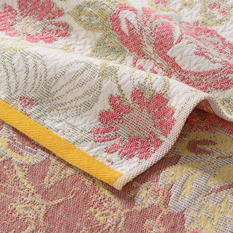 YiLUOMO Hand Towel Soft All-Over Flora Print 100% Cotton Muslin