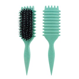 Cepillo Para Cabello Rizado Para Mujeres con Cerdas Suaves, Cepillos para el Cabello, Aplicable al Cabello Rizado y Similar a La Ola (Azul)