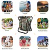 Kikerike Folding Stool Backpack Insulated Cooler Bag, Collapsible Camping Hunting