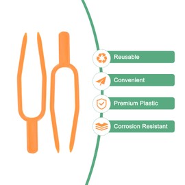 M METERXITY 200-Pack Plastic Gardening Plant Pins, 1.97Inch/50mm Length Plant Clips, Farming Plant Fixing Clips Flowers Watermelons Vines Plant Clips for Plants Support [Orange]