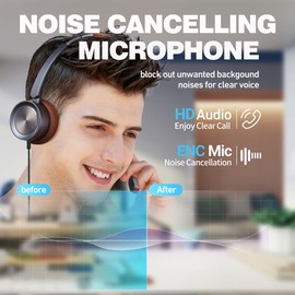 Mairdi USB Headset with Microphone Noise Cancelling, Stereo PC Headphones for Computer Office Call Center Business Conference Calling Skype Teams Voip Softphone Chat, Pro Mic for Dragon Nuance