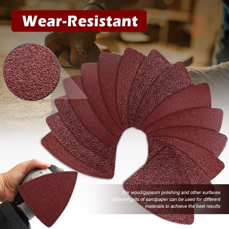 208Pcs Oscillating Tool Sanding Pads Kit, 4Pcs Triangle Sanding Pads