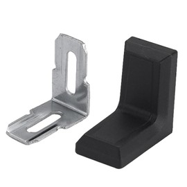 (TUISKU) Angle Brackets L-Shaped Plastic Cover Corner Brackets Right Angle Brackets Shelf Brackets Set of 20 (Black)