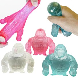 3 Pack Monkey Squishy Slow Rising Stress Balls，Malt Sugar Balls Sensory Fidget Toys for Anxiety Relief，Fidget Squeeze Ball with Thick Substance, Hand Sensory Toy for Relaxation, Fidgets for Classroom