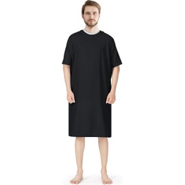 Utopia Care Men's Hospital Gown Soft and Comfortable Patient Gown X-Small-Small Black