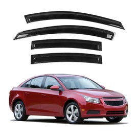 Rain Guards Compatible with 2010-2015 Chevy Cruze & 2016 Limited, Durable Acrylic Slim Tape On Window Visors Rain Guards, Side Window Deﬂector for Chevy Cruze Accessories 4 Pcs, 2011 2012 2013 2014