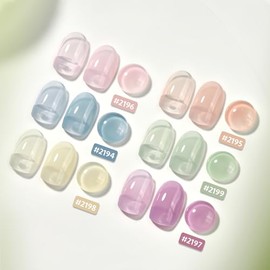 GAOY Pink Jelly Nude Gel Esmalte de Uñas Set, 6 Colores Transparentes Pura Azul Púrpura Kit de Uñas de Gel para Salón y Arte de Uñas Diy En Casa