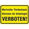 "Valuable Animal Stock" Sign 200 x 300 mm Aluminium Composite