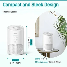 PARTU HEPA Air Purifier for Home with Fragrance Sponge NEW White BS-03