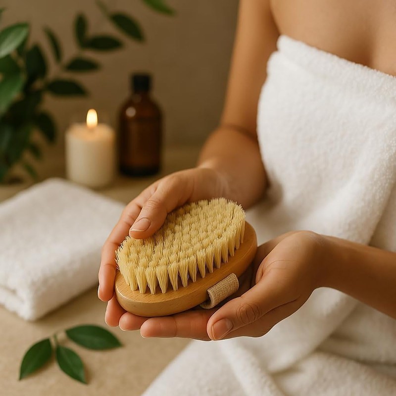 Cepillo Corporal Exfoliante 100% Natural con Mango de Bambú -