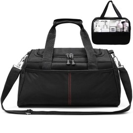 20L Ryanair Hand Luggage 40 x 20 x 25 (Set Includes Toiletry Bags) Foldable Travel Bag Weekender Hand Luggage Suitcase for Men and Women Hand Luggage Bag for Aeroplane (Black/C Model + 1 Toiletry Bag)