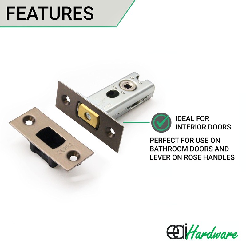 EAI Tubular Deadbolt for Bathroom | 76mm Case 57mm Backset