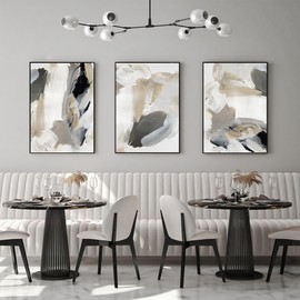 HMDKHI Modern Aesthetic Plant Pictures, Boho Decorative Pictures, Natural Landscape Poster, Abstract Art Deco Poster Set - No Frame (3 Pieces, 20 x 30 cm, Poster-01)