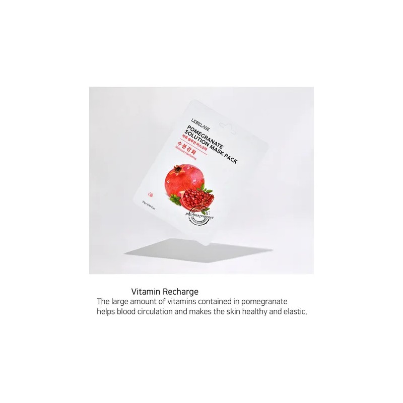 Mascarilla Antioxidante Coreana De Granada 1 Caja (10 Pz) Mixta