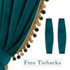 StangH Teal Pompom Velvet Curtains - Luxury Velvet Bedroom Curtains
