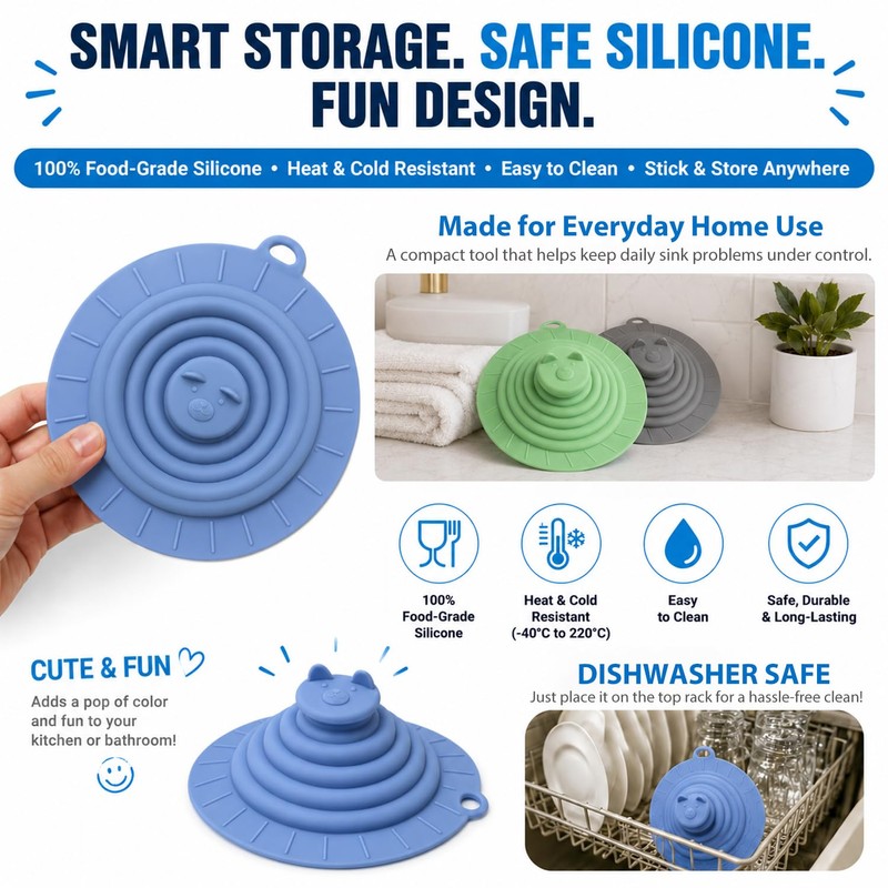 Bathtub Drain Stopper, 6 Inch Silicone Tub Stopper, Reusable Suction