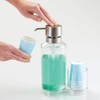 iDesign Mouthwash Dispenser Pump with Attached Paper Cup Holder Caddy,