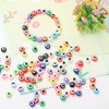 300pcs Evil Eye Beads for Jewelry Making,Flat Round Bead 8mm