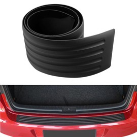 AUTOSTAR Car Rear Bumper, Rubber Guard, Bumper Guard, Luggage Step Cover, Rear Bumper Step Guard, Rear Bumper Guard, Protector, Sticker, Universal, Black, 40.9/35.4 inches (104/90 cm)