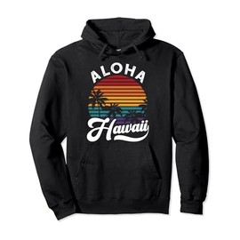 Aloha Hawaii design Retro Vintage Sunset Pullover Hoodie