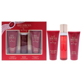 Elizabeth Taylor White Diamonds En Rouge for Women - 3 Pc Gift Set 3.3oz EDT Spray, 3.3oz Body Lotion, 3.3oz Body Wash