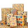 RUSPEPA Kraft Wrapping Paper Sheets - Happy Birthday Design -