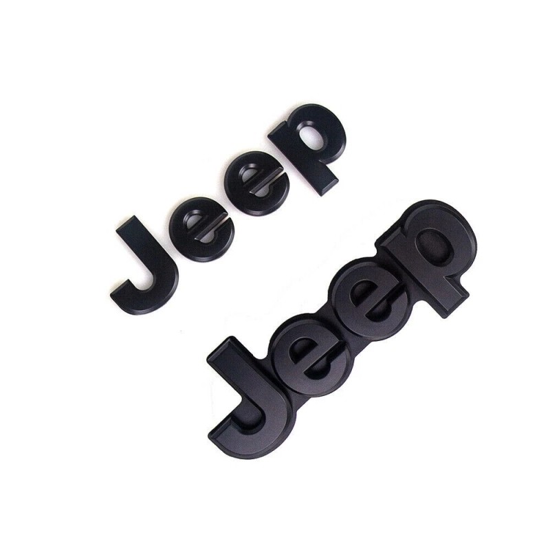 Mopar 2014-2022 Jeep Grand Cherokee Black Replacement Nameplate Emblem Set