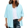 Eytino Women Plus Size Summer Cardigan Half Sleeve Knitted Jacquard