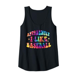 Womens Apparently I Like Baseball Funny Retro Sports Mom Tie Dye Tank Top