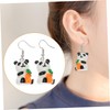 jojofuny Stylish Unique Panda Ear Studs Resin Metal Earrings Comfortable