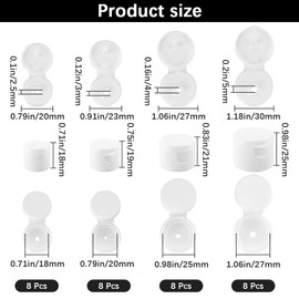 GORGECRAFT 32Pcs 4 Sizes Bottle Emptying Caps Kit White Reusable Leak-Proof Flip Top Dispensing Cap Flip Top Snap Bottle Lip for Squeeze Bottles Plastic Empty Shampoo Bottles Home Bathroom
