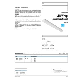 Lithonia Lighting FMLWL 48 827 Low-Profile 4-Foot LED Wrap Linear Flush Mount for Kitchen| Garage| Attic| Basement| Home| 2380 Lumens, 120 Volts, 40 Watts, Damp Listed, 2700K | Warm White
