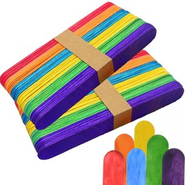 100 Jumbo Lollipop Sticks Kids Wood Crafts Painting Waxing Lolly Popsicle 150mm Large Smooth Coloured Wooden 6 Inch